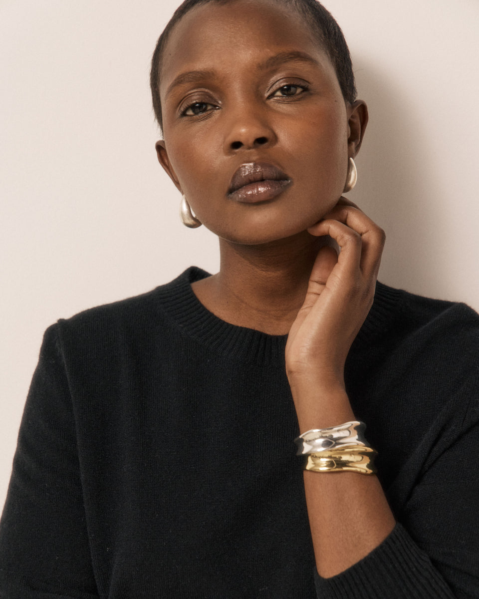 Pull Femme en Laine & Cachemire Noir Matsya - Image 3