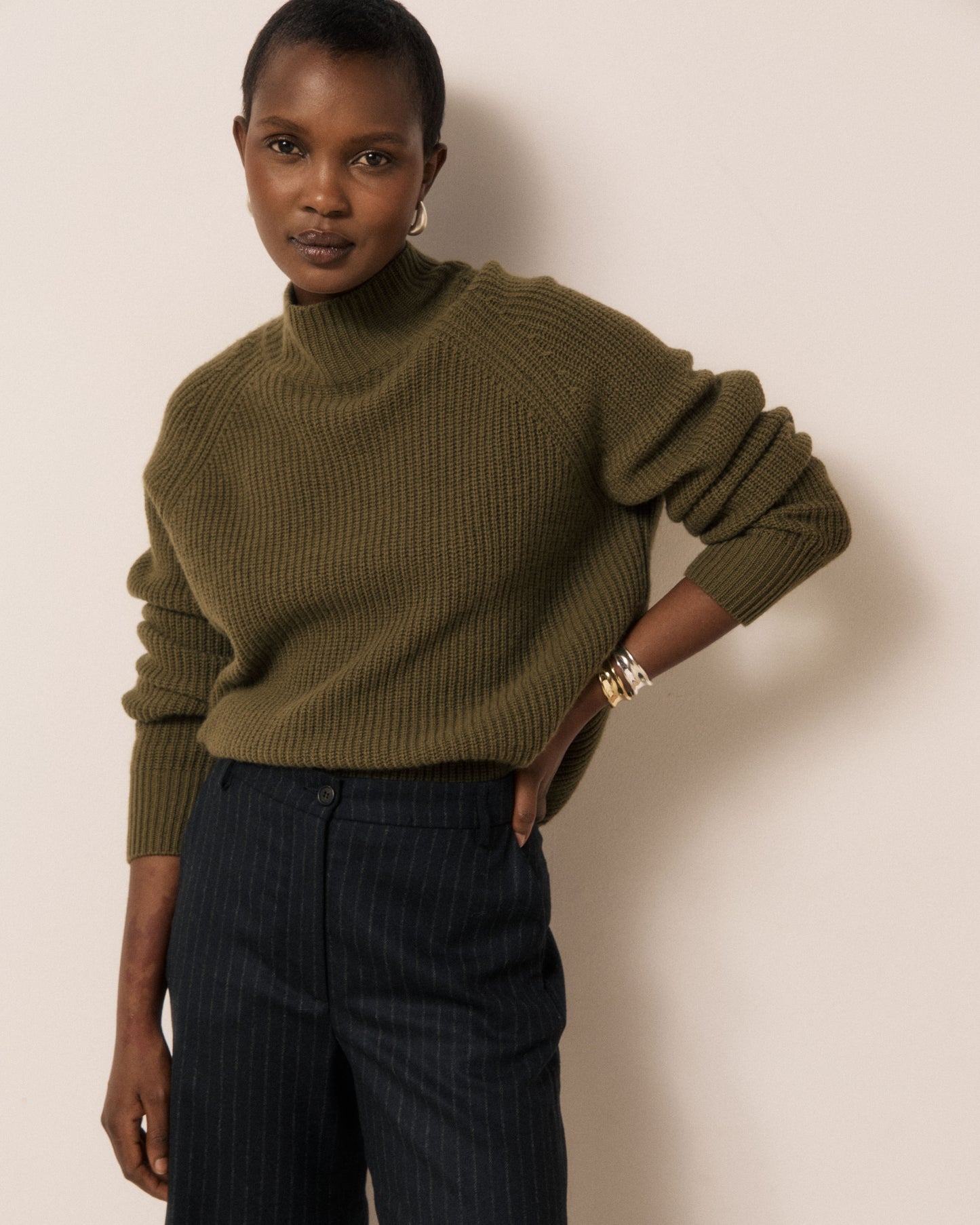 Pull Femme en Laine & Cachemire Vert Marlen