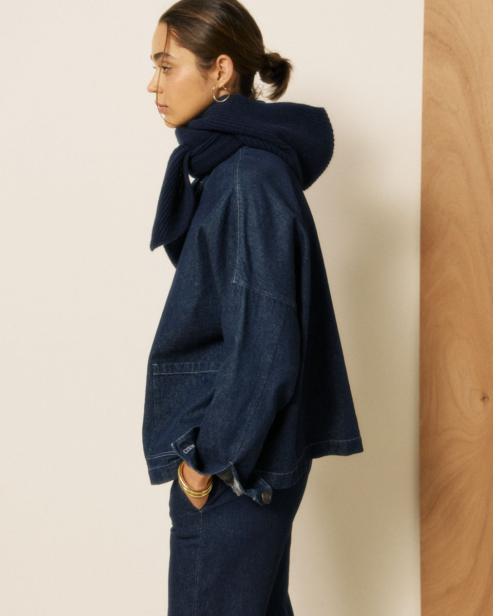 Mera Women's Navy Blue Wool & Cashmere Balaclava - Image 3