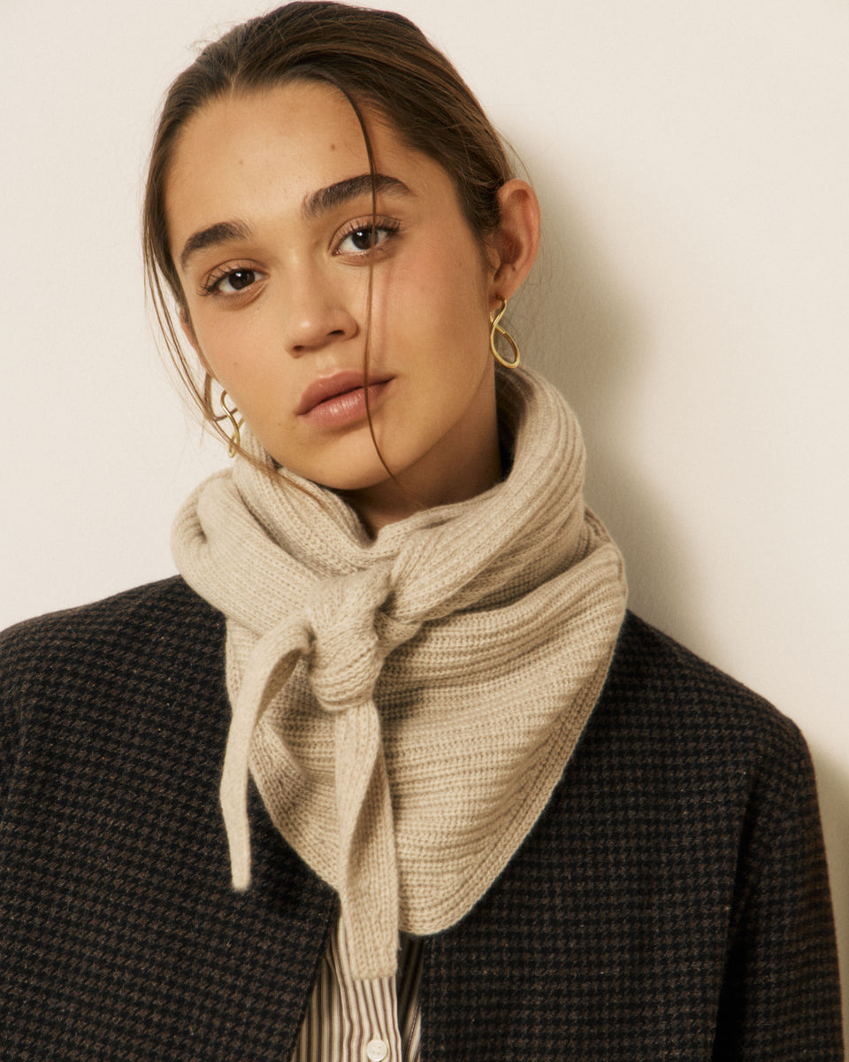 Melie Women's Ecru Wool & Cashmere Scarf - Image principale