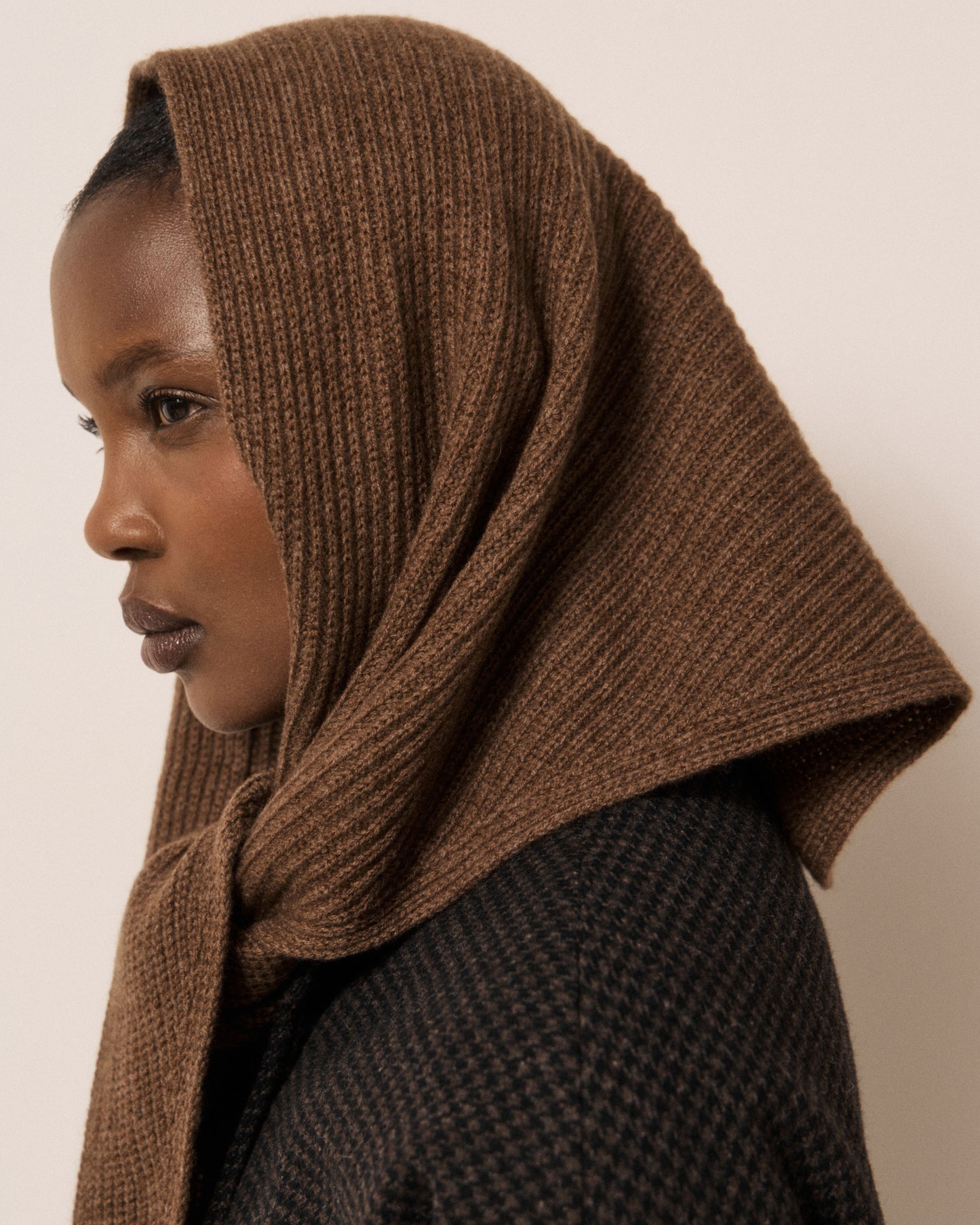 Echarpe Femme en Laine & Cachemire Cognac Melie