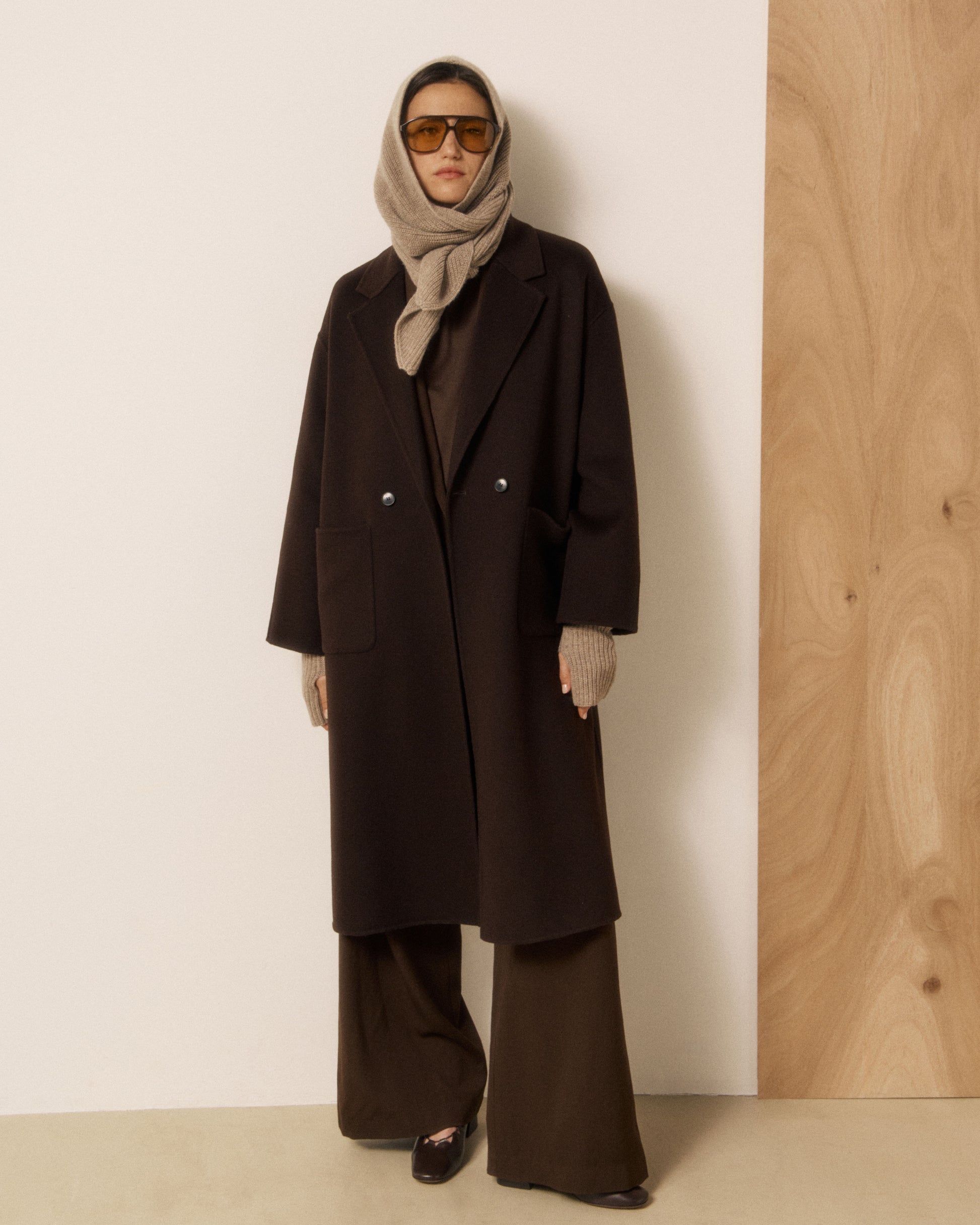 Mitaines Femme en Laine & Cachemire Taupe Messia