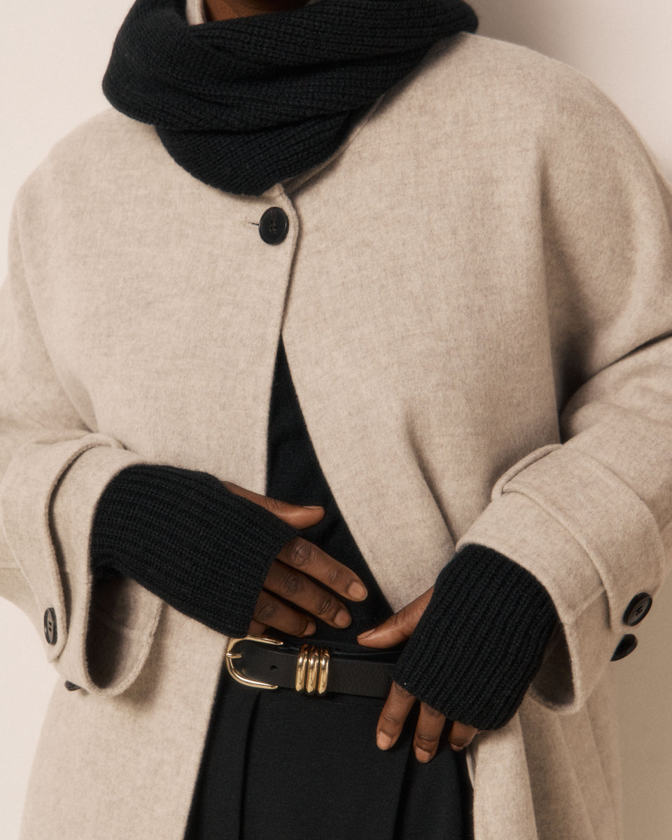 Mezzi guanti da donna in lana e cashmere nero Messia - Image principale