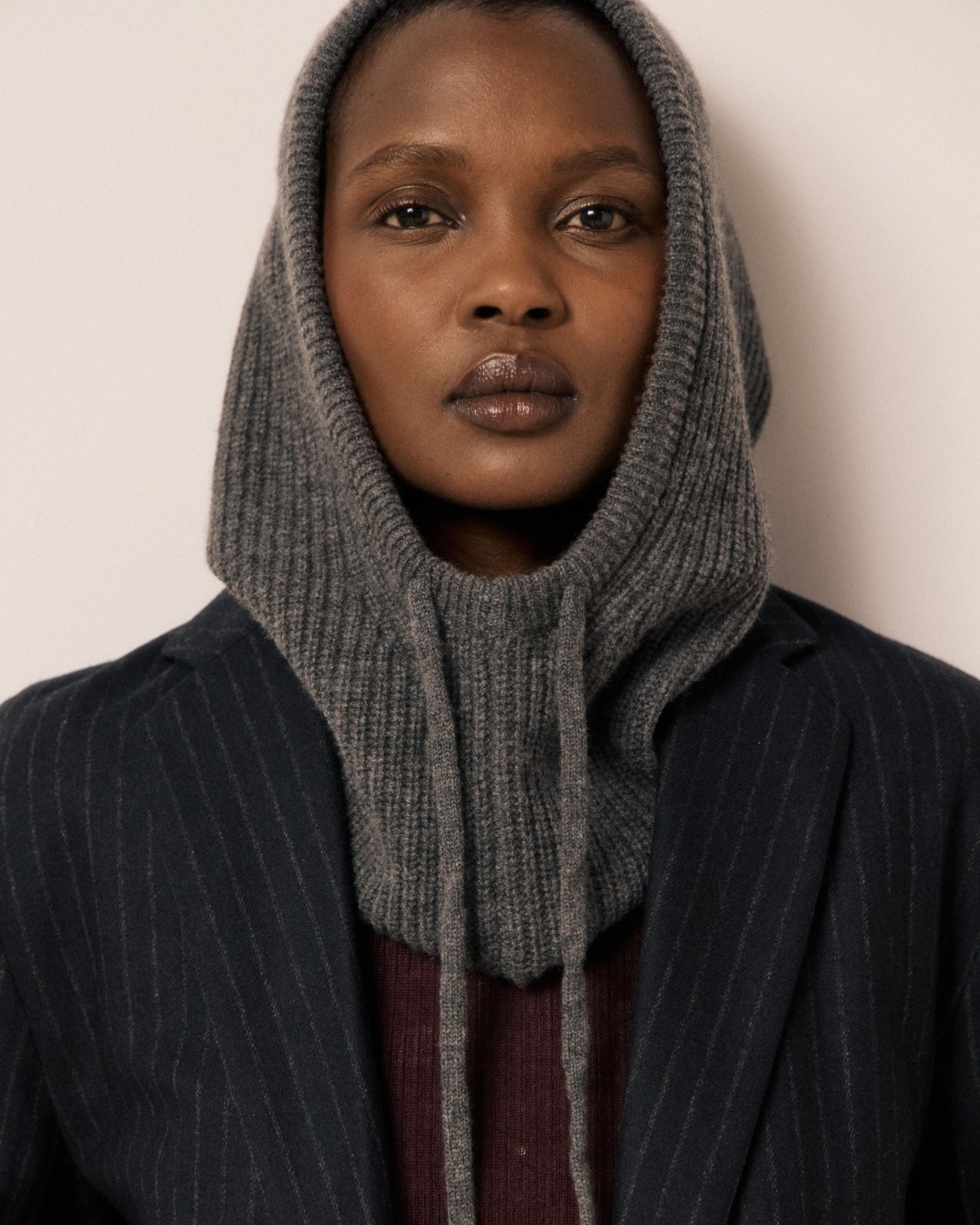 Cagoule Femme en Laine & Cachemire Gris Meysie