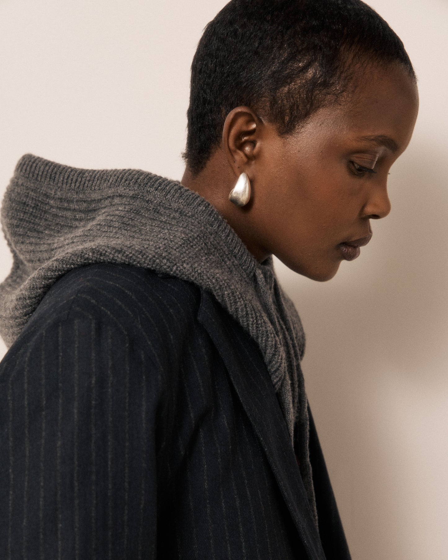 Cagoule Femme en Laine & Cachemire Gris Meysie