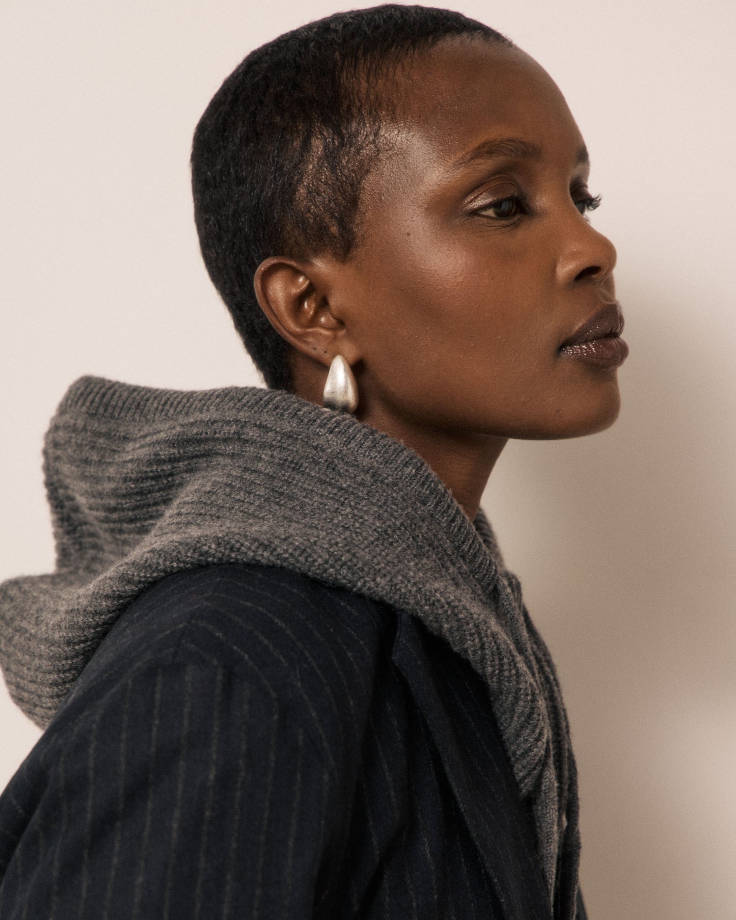 Cagoule Femme en Laine & Cachemire Gris Meysie
