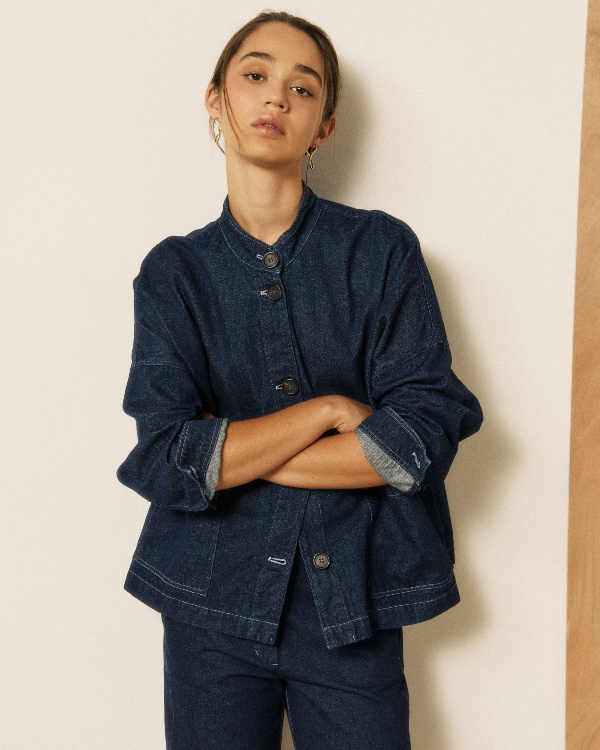 Veste Femme en Denim Bleu Indigo Vally