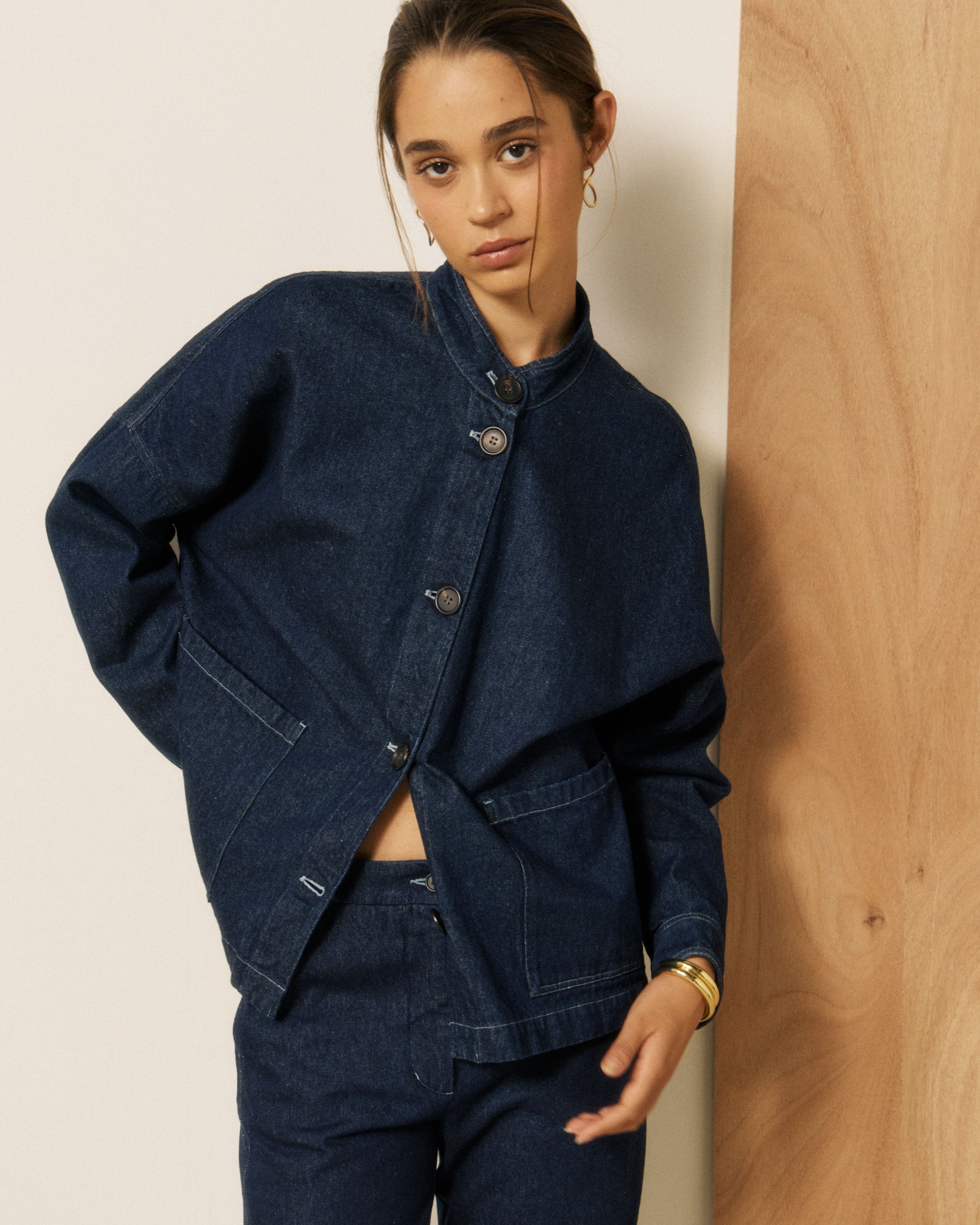 Veste Femme en Denim Bleu Indigo Vally