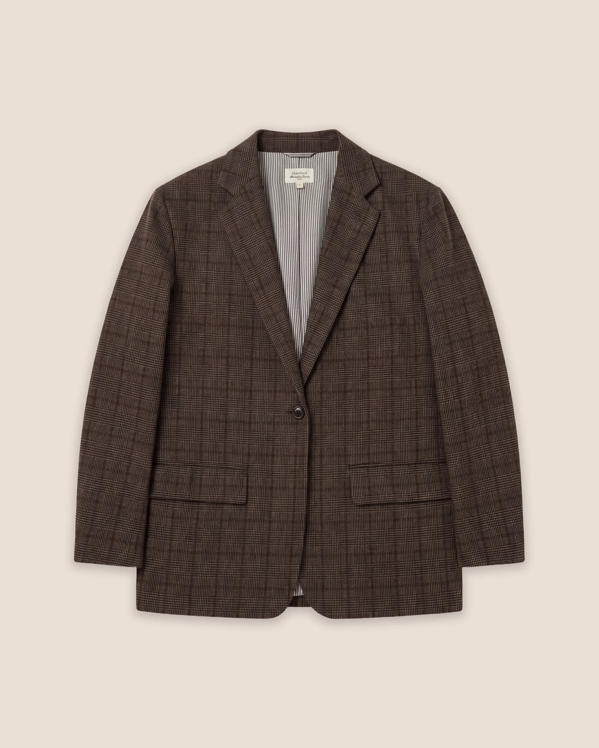 Veste Femme en Laine imprimé Princes de Galles Marron Victo
