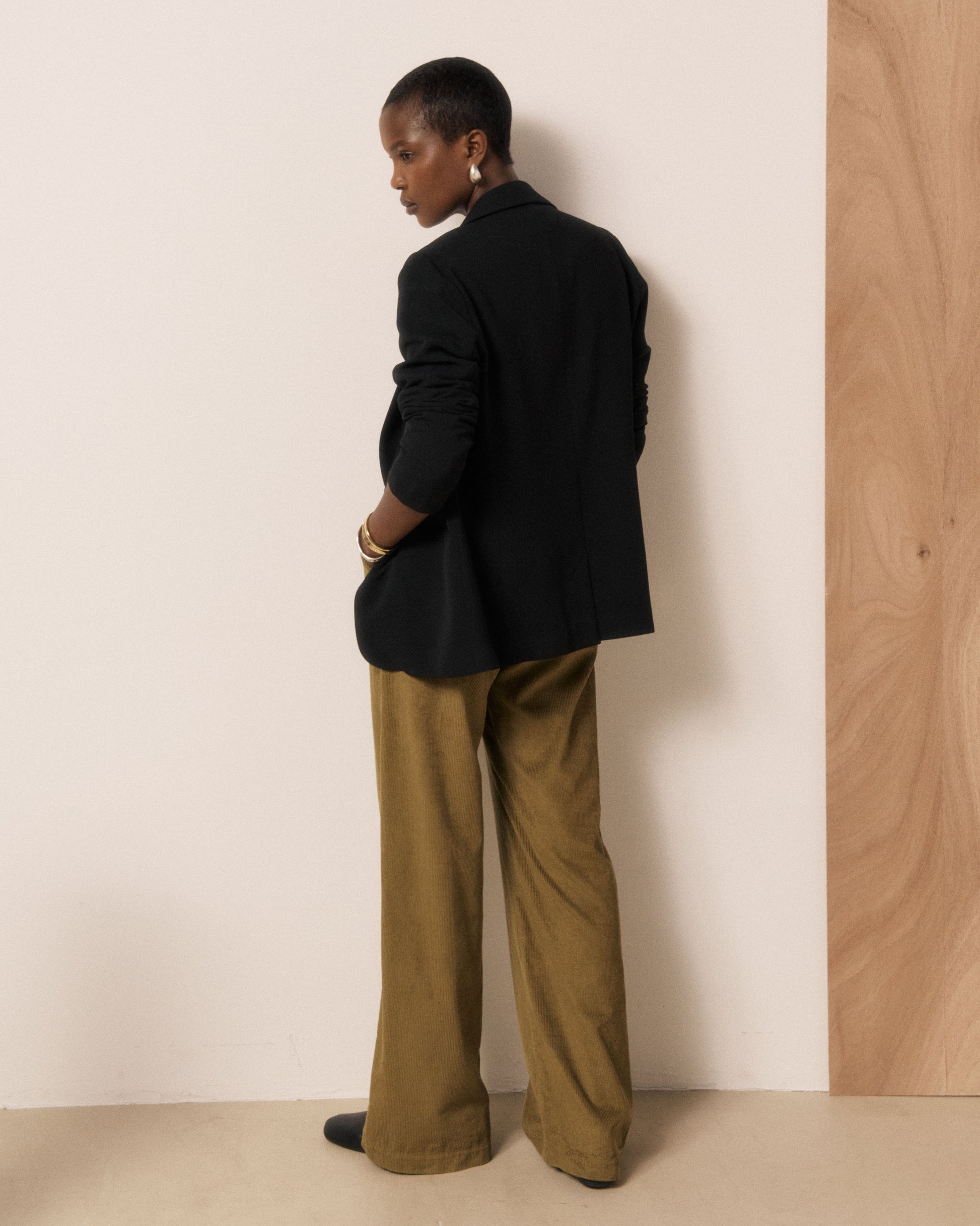 Veste Femme en Crêpe Noir Virna