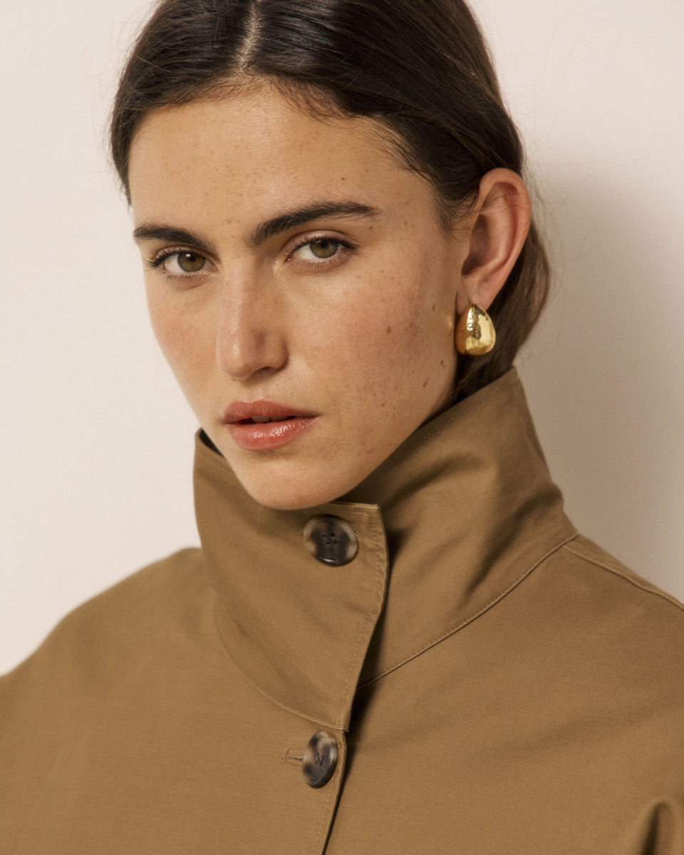 Manteau Femme en Gabardine de Coton Déperlante Kaki Vito - Image 2