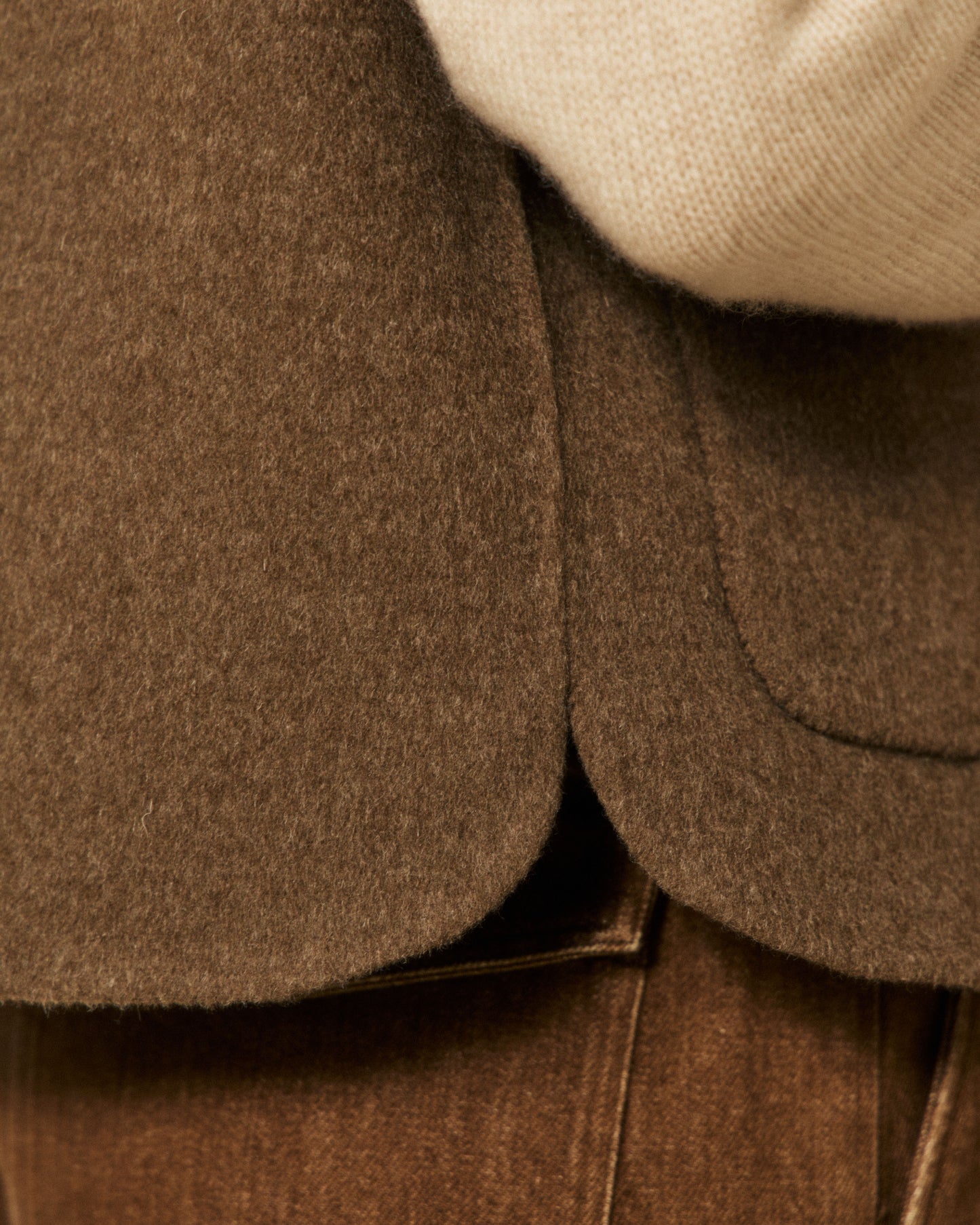 Gilet Femme en Laine Double Face Marron Vimo