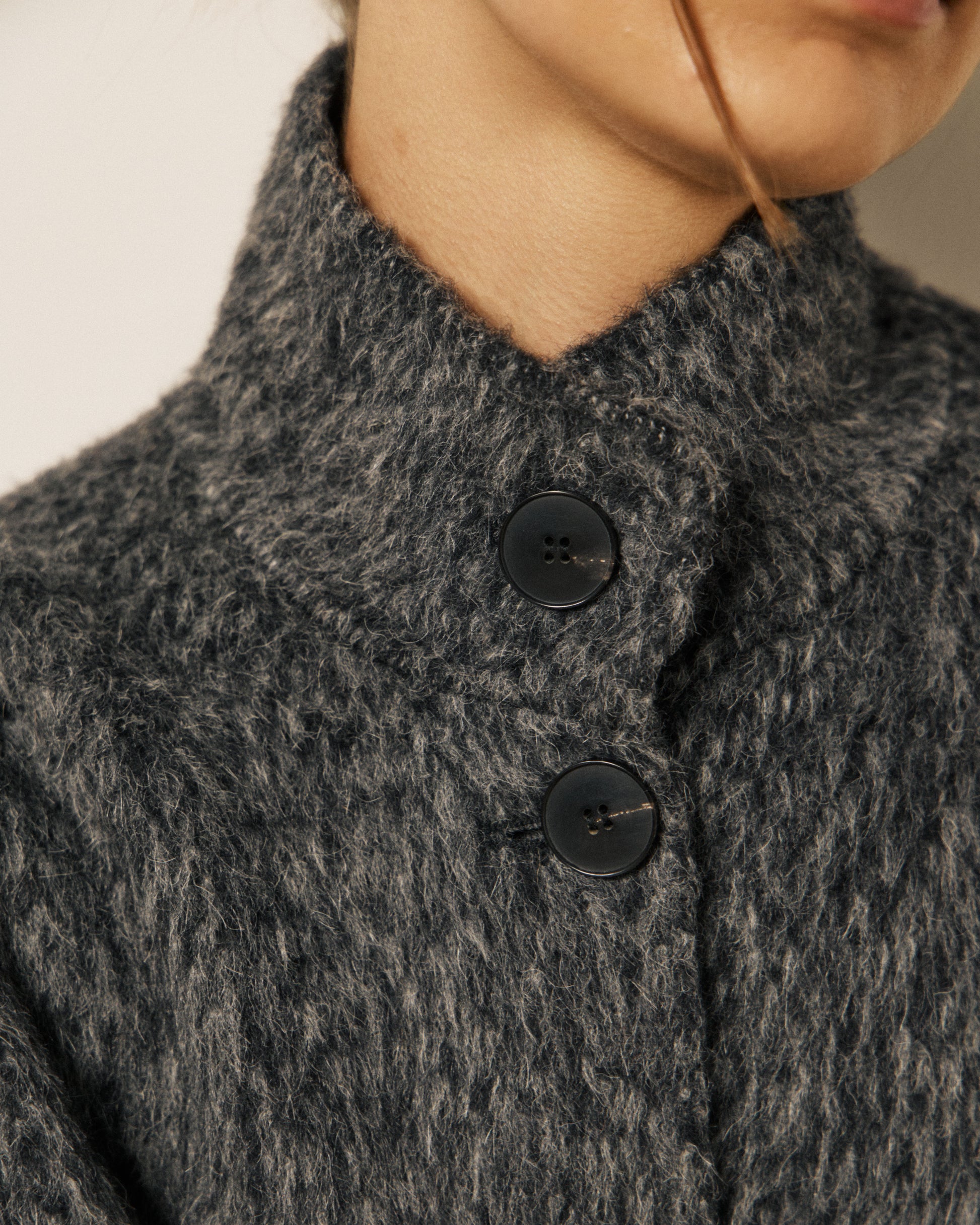 Veste Femme en Laine & Alpaga Double Face Gris Vivien