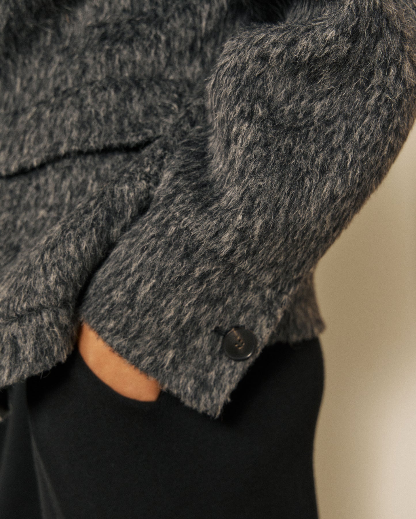Veste Femme en Laine & Alpaga Double Face Gris Vivien