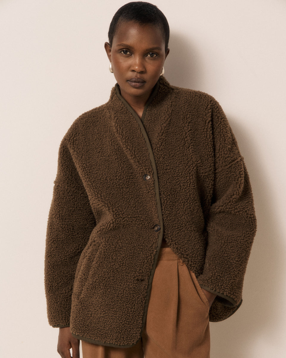 Valdi Women's Brown Sherpa Jacket - Image principale