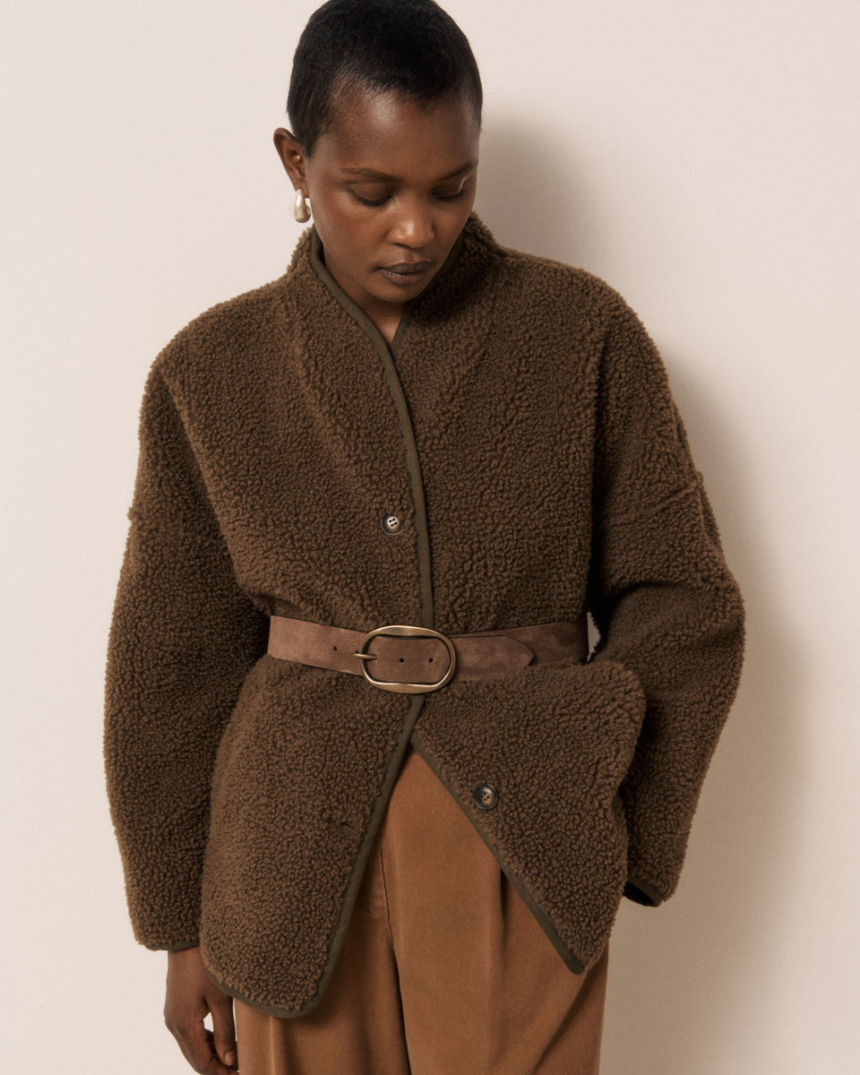 Valdi Women's Brown Sherpa Jacket - Image 3