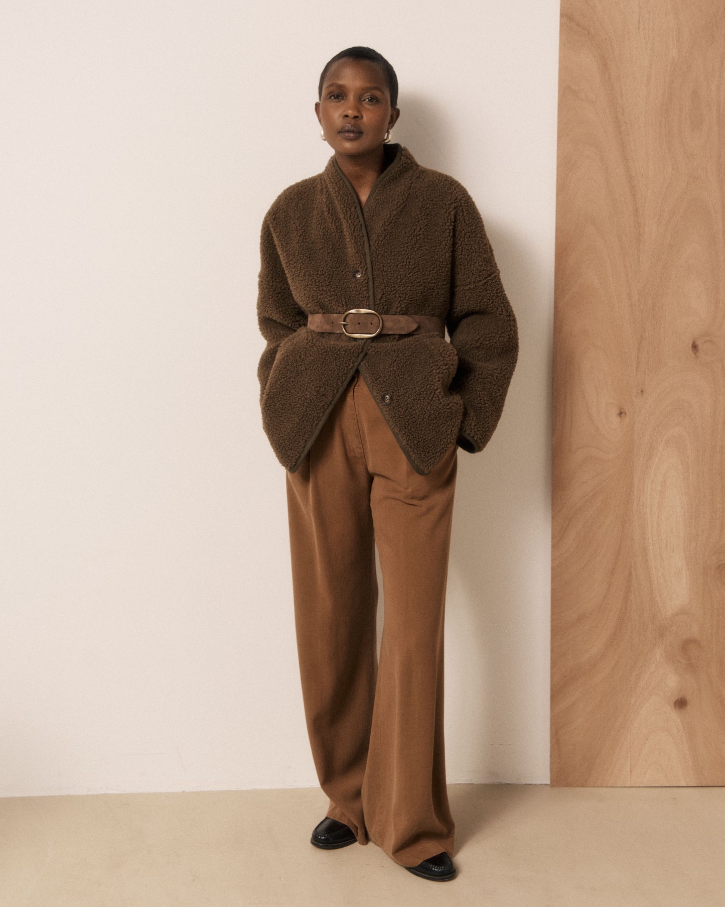 Veste Femme en Sherpa Marron Valdi