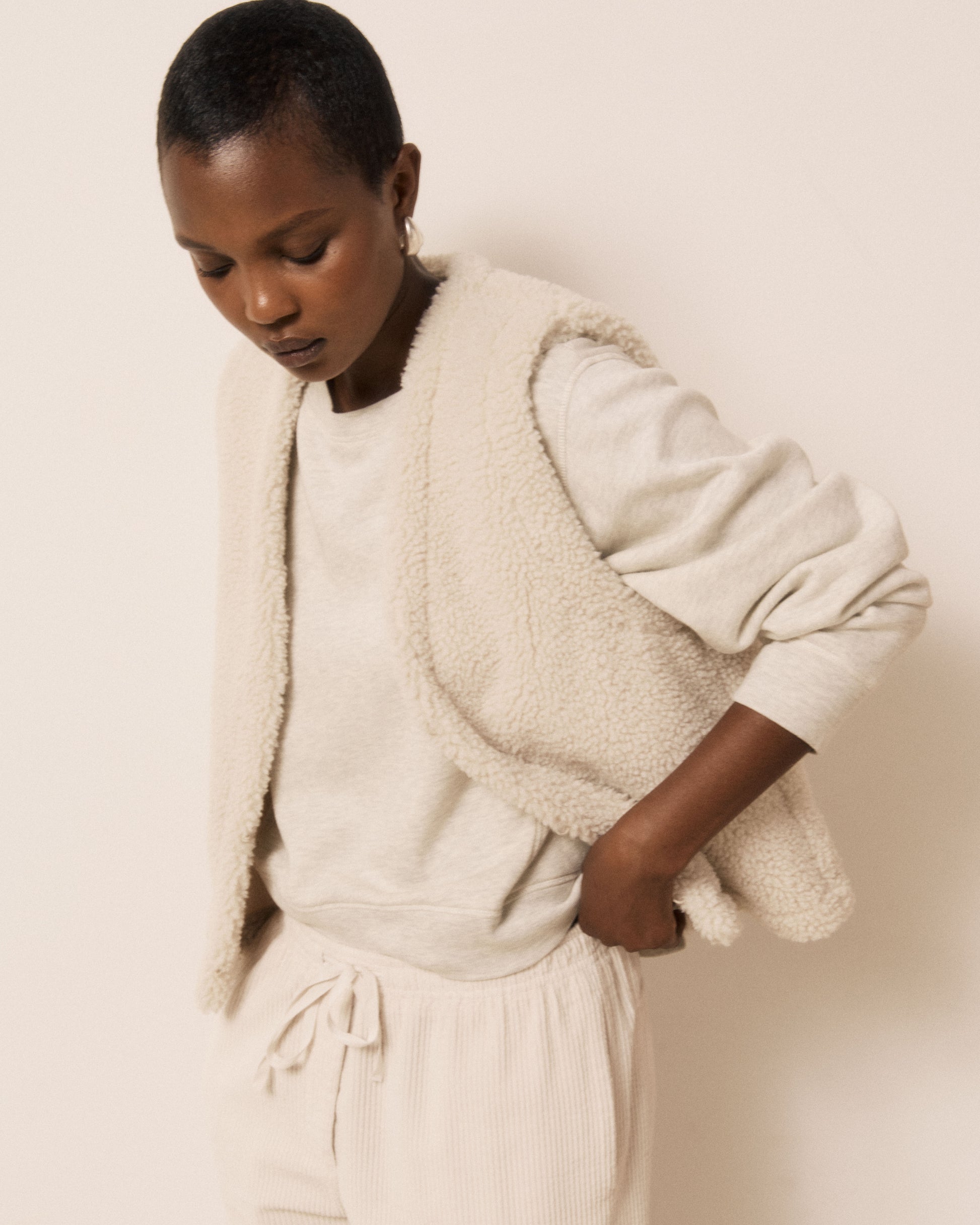 Gilet Femme en Sherpa Ecru Valley