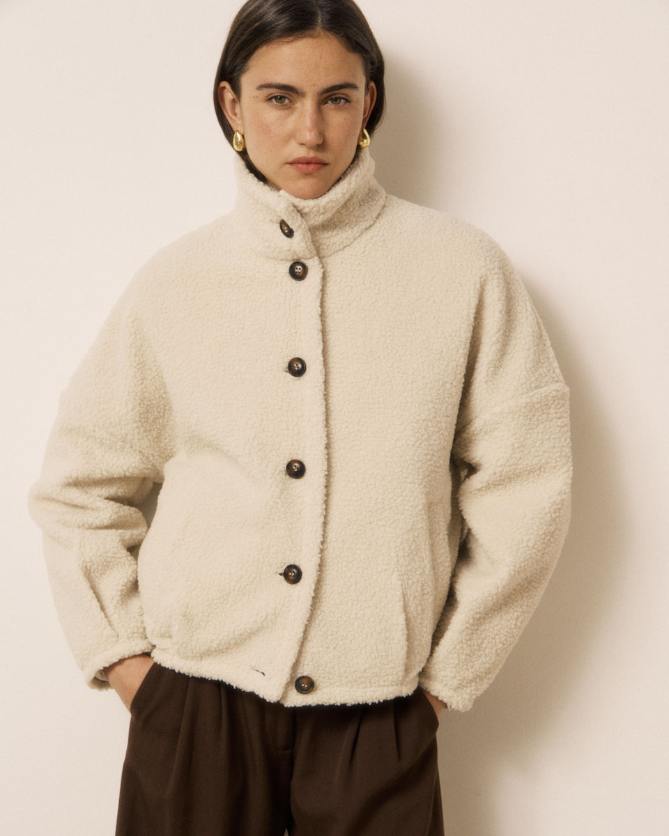 Voice Women's Ecru Sherpa Jacket - Image principale