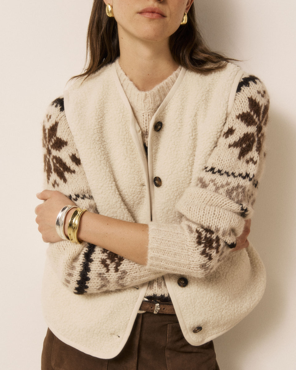 Damesvest van ecru sherpa Volt - Image principale