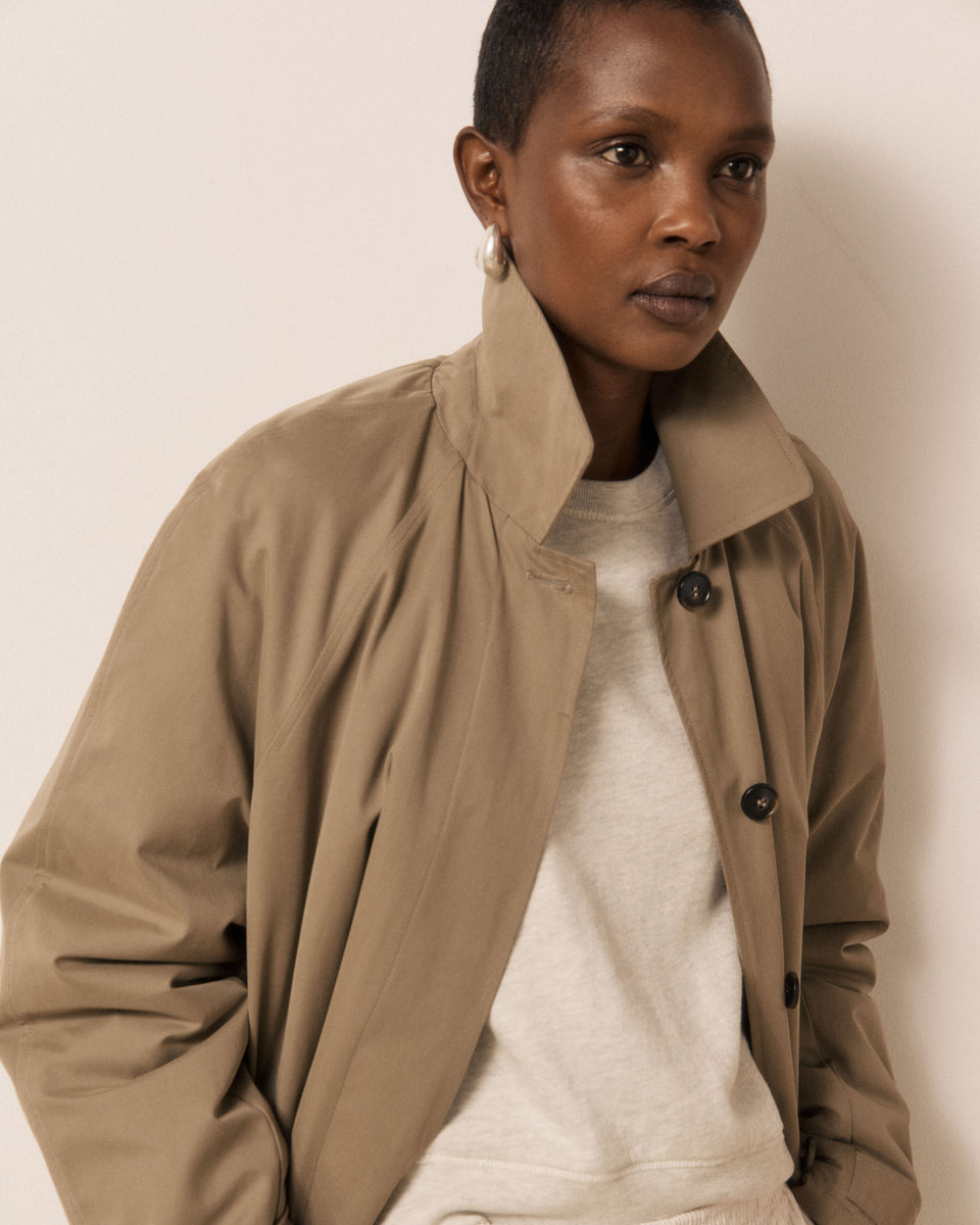 Cappotto da donna in gabardine di cotone beige Valky - Image 2