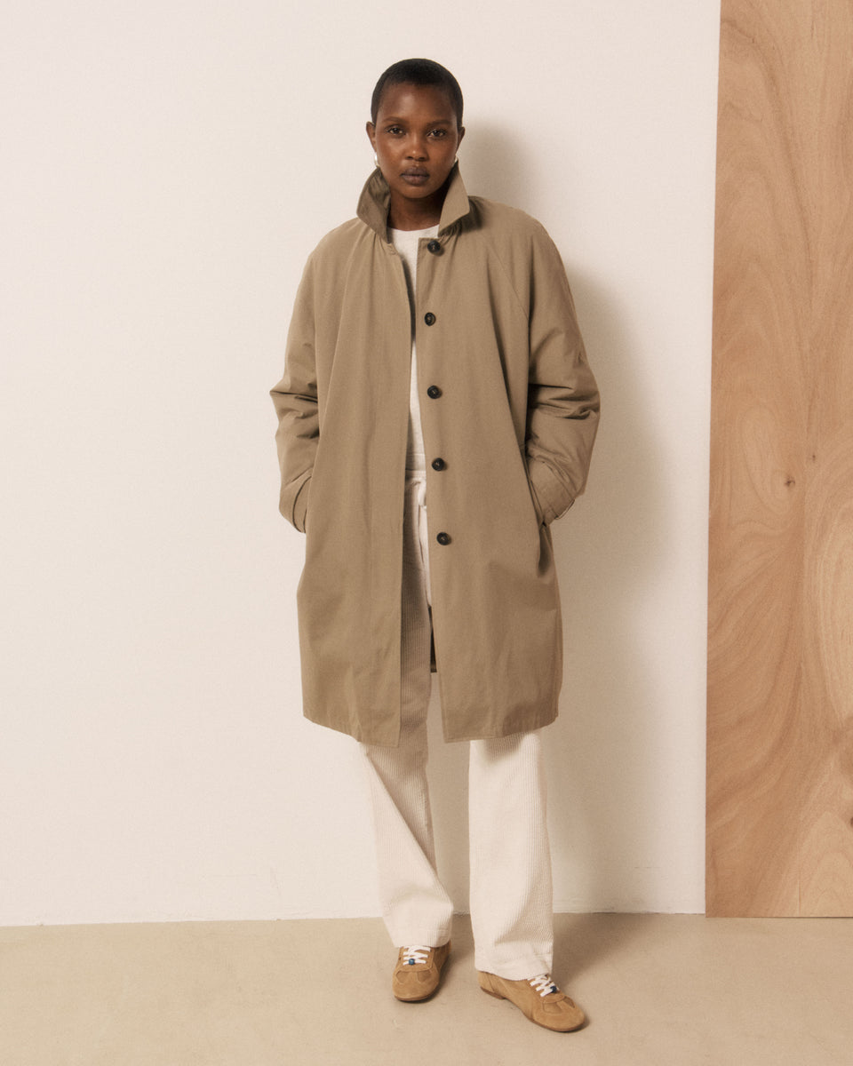 Cappotto da donna in gabardine di cotone beige Valky - Image 3