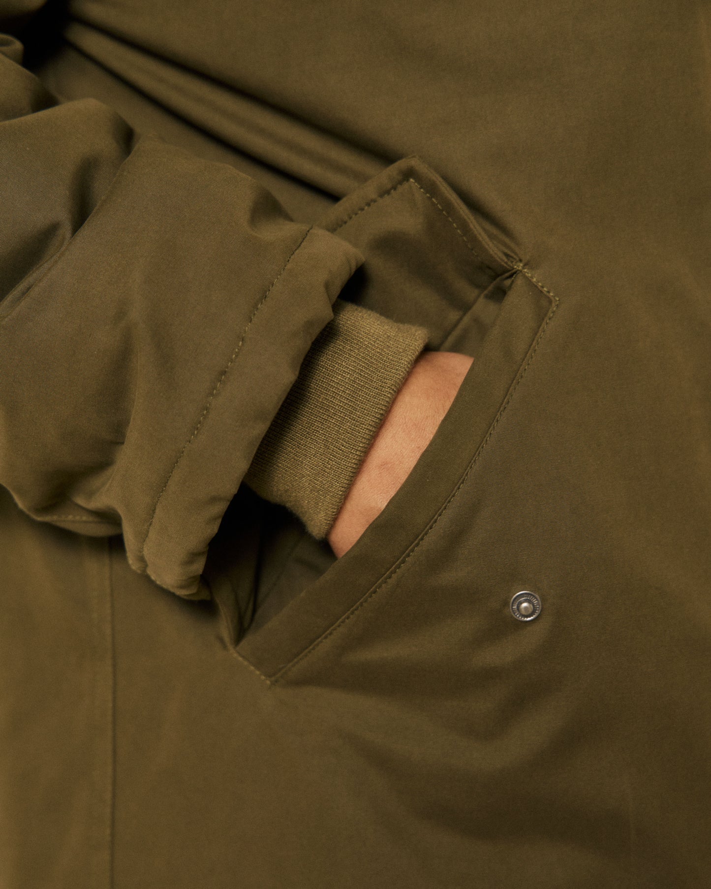 Manteau Femme en Gabardine de Coton Vert Militaire Vader