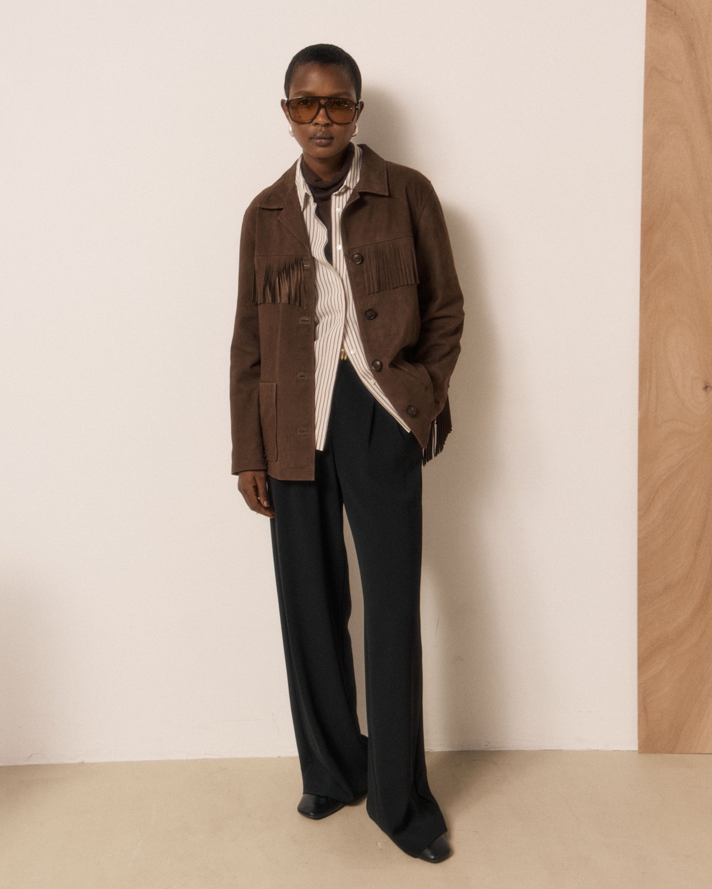 Veste Femme en Cuir Suédé Marron Vaquero