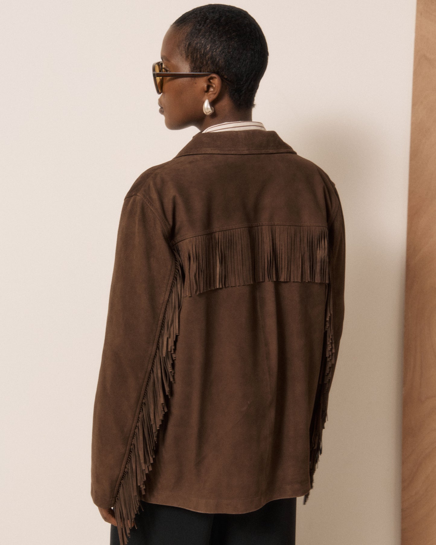 Veste Femme en Cuir Suédé Marron Vaquero