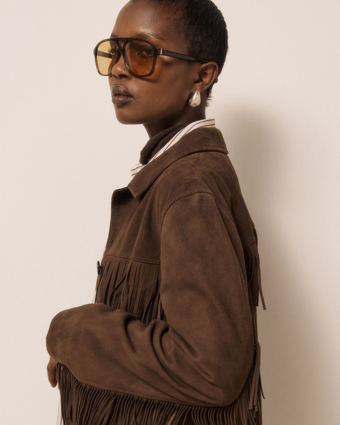 Veste Femme en Cuir Suédé Marron Vaquero