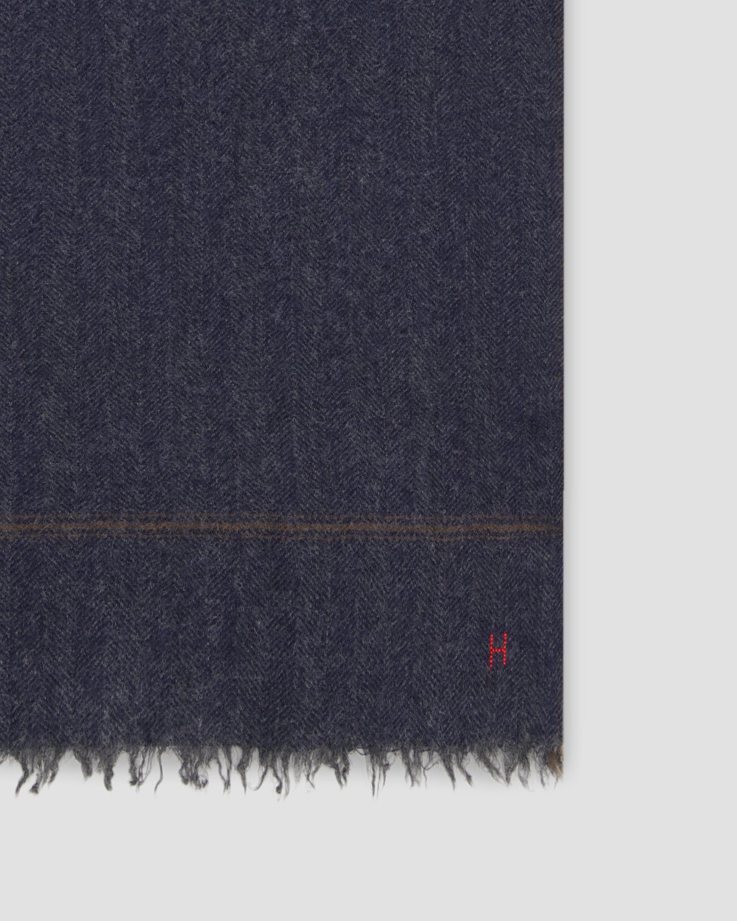 Herringbone Men's Navy Blue herringbone wool Scarf