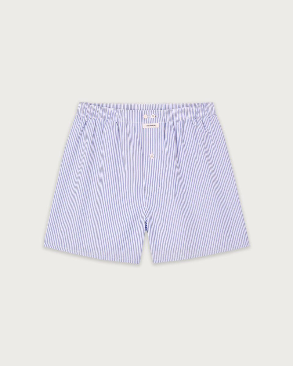 Men's striped cotton boxer shorts - Image principale