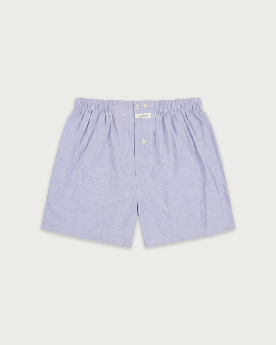 Men's plain cotton boxer shorts - Image principale