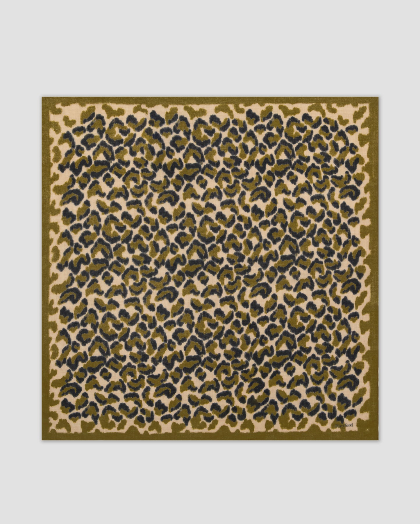 Women's Olive Green leopard print wool Scarf