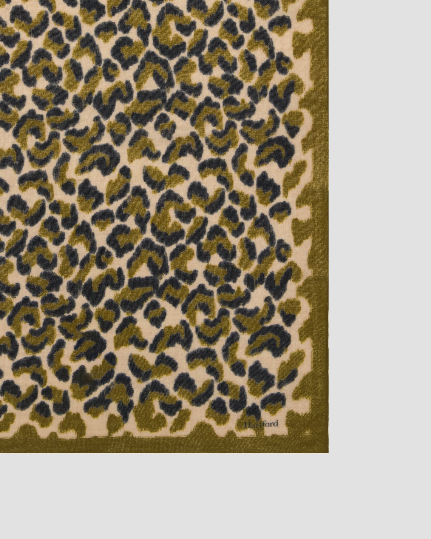 Women's Olive Green leopard print wool Scarf