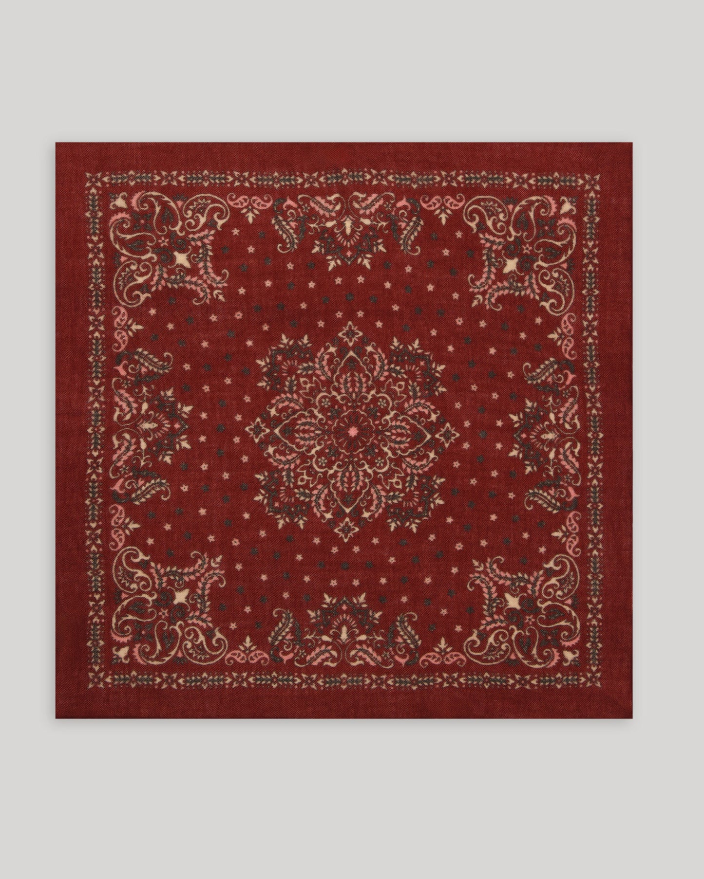 Echarpe Femme en laine imprimé Bandana Rouge