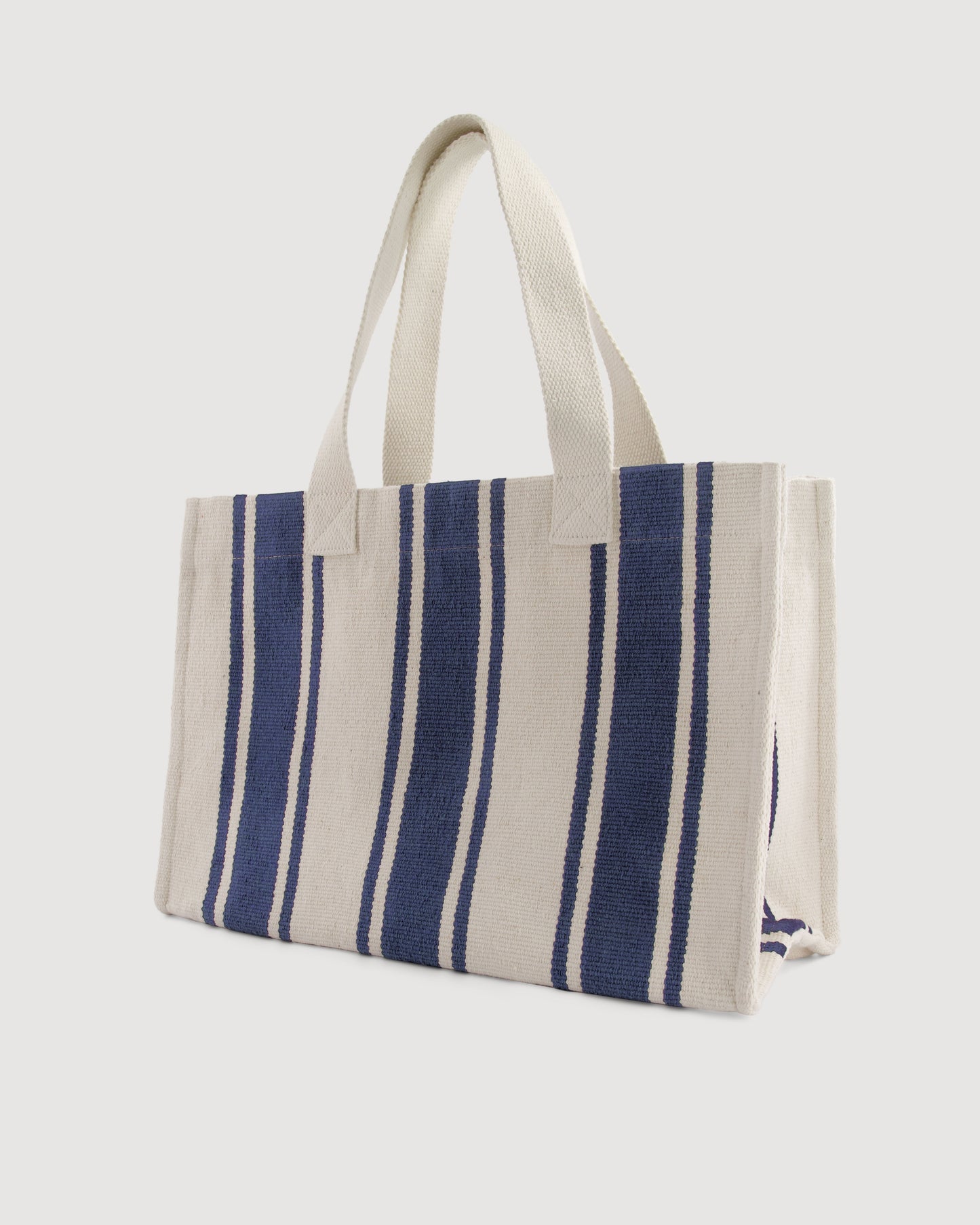 Emilio Women's Navy Blue Striped Cotton Bag