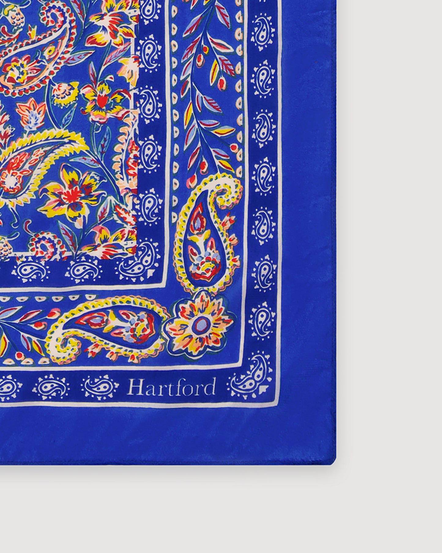 Women's Blue Printed “Cashmere” Silk Bandana