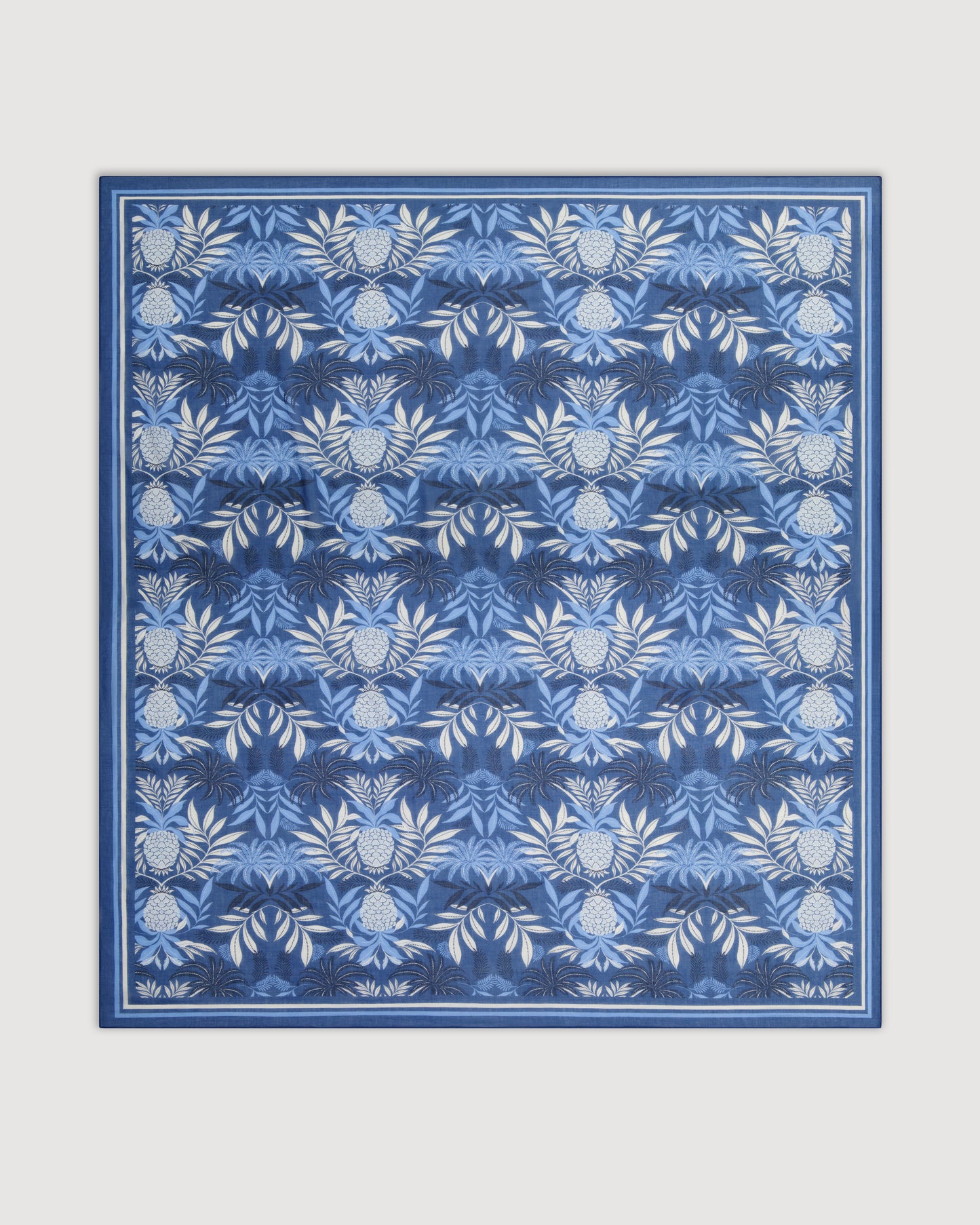 Ananas Women's Blue Printed Large Cotton Voile Scarf