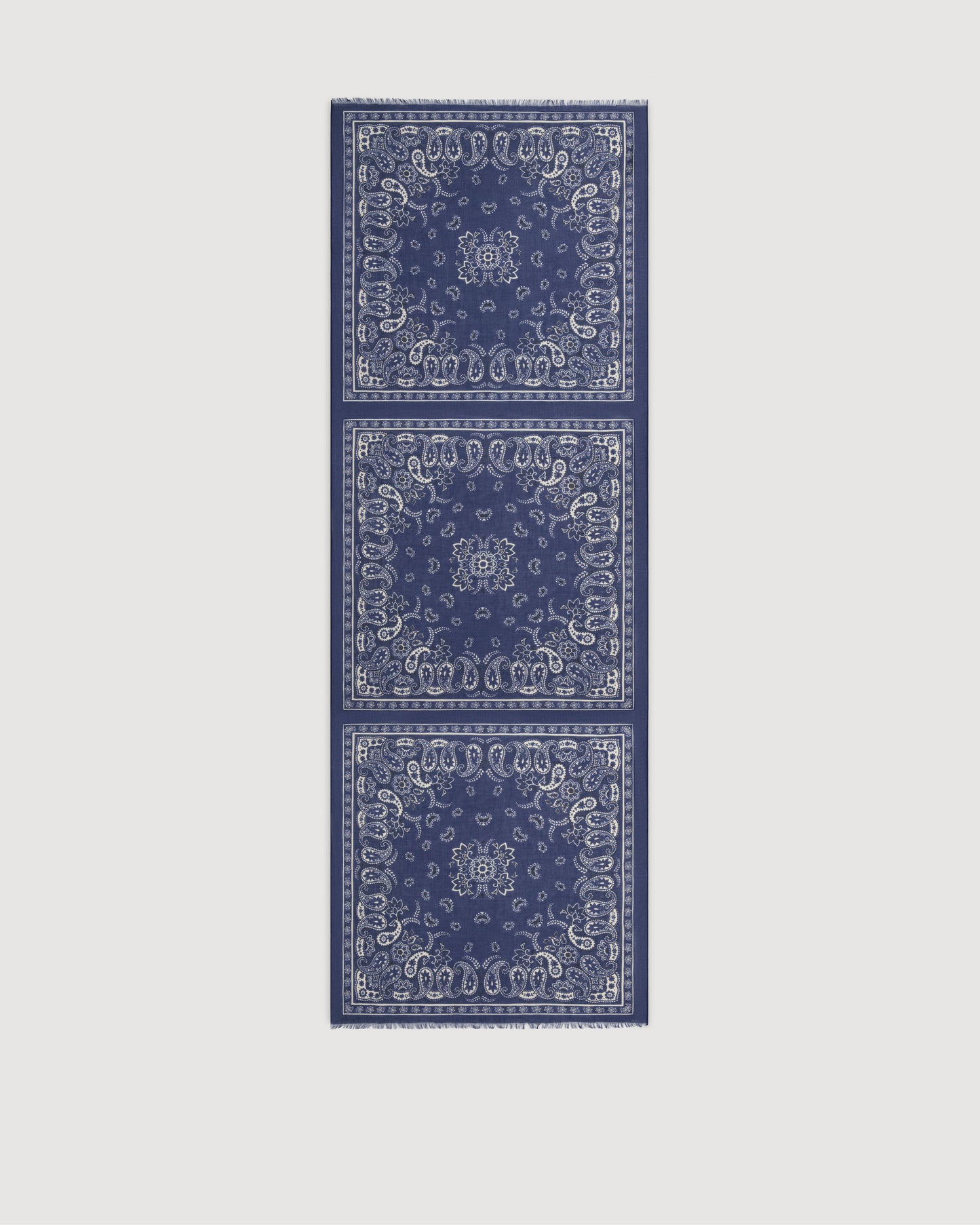 Echarpe Homme en Coton Imprimé Bandana Bleu Marine