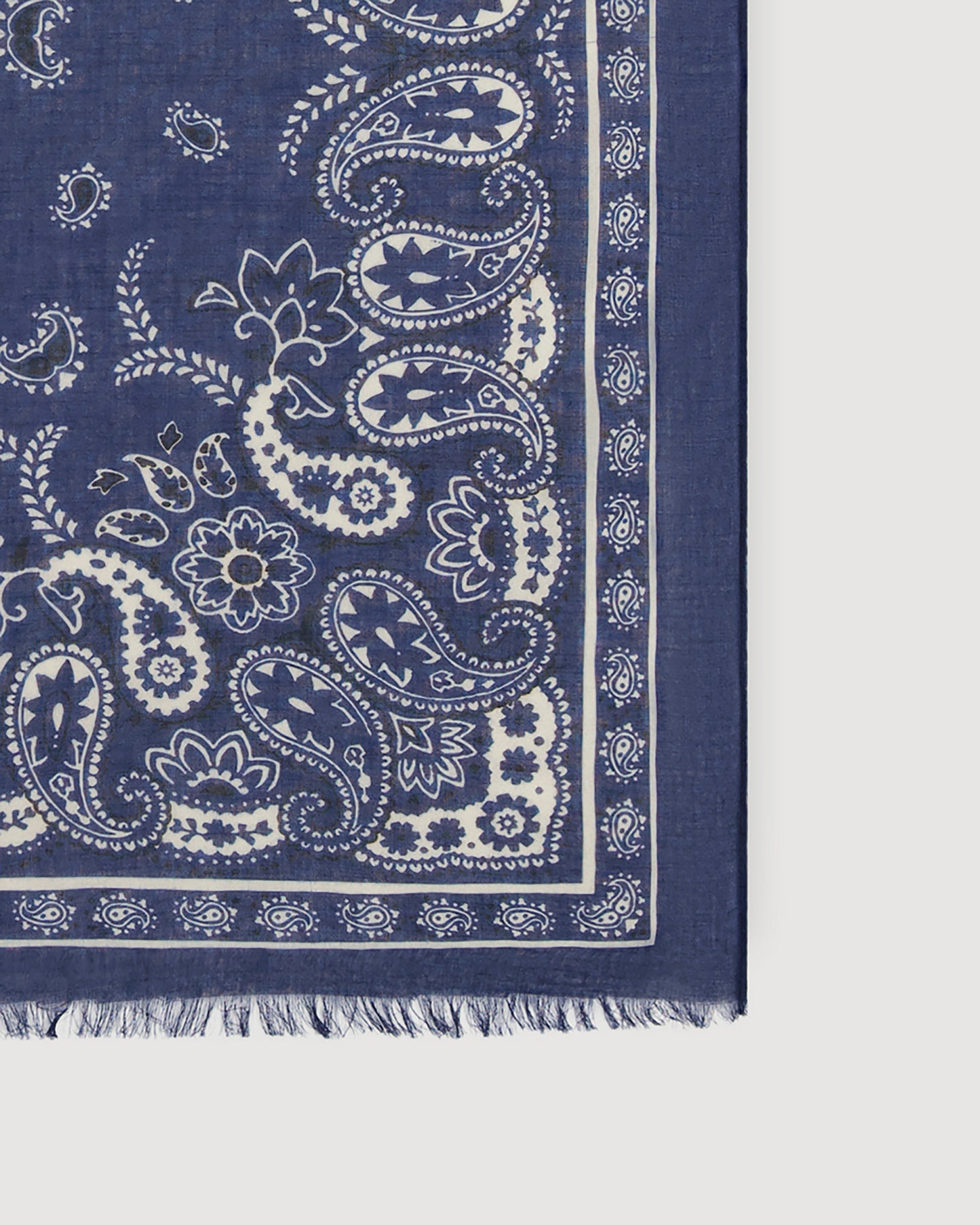 Foulard Femme en Voile de Coton Bleu Marine Bandana