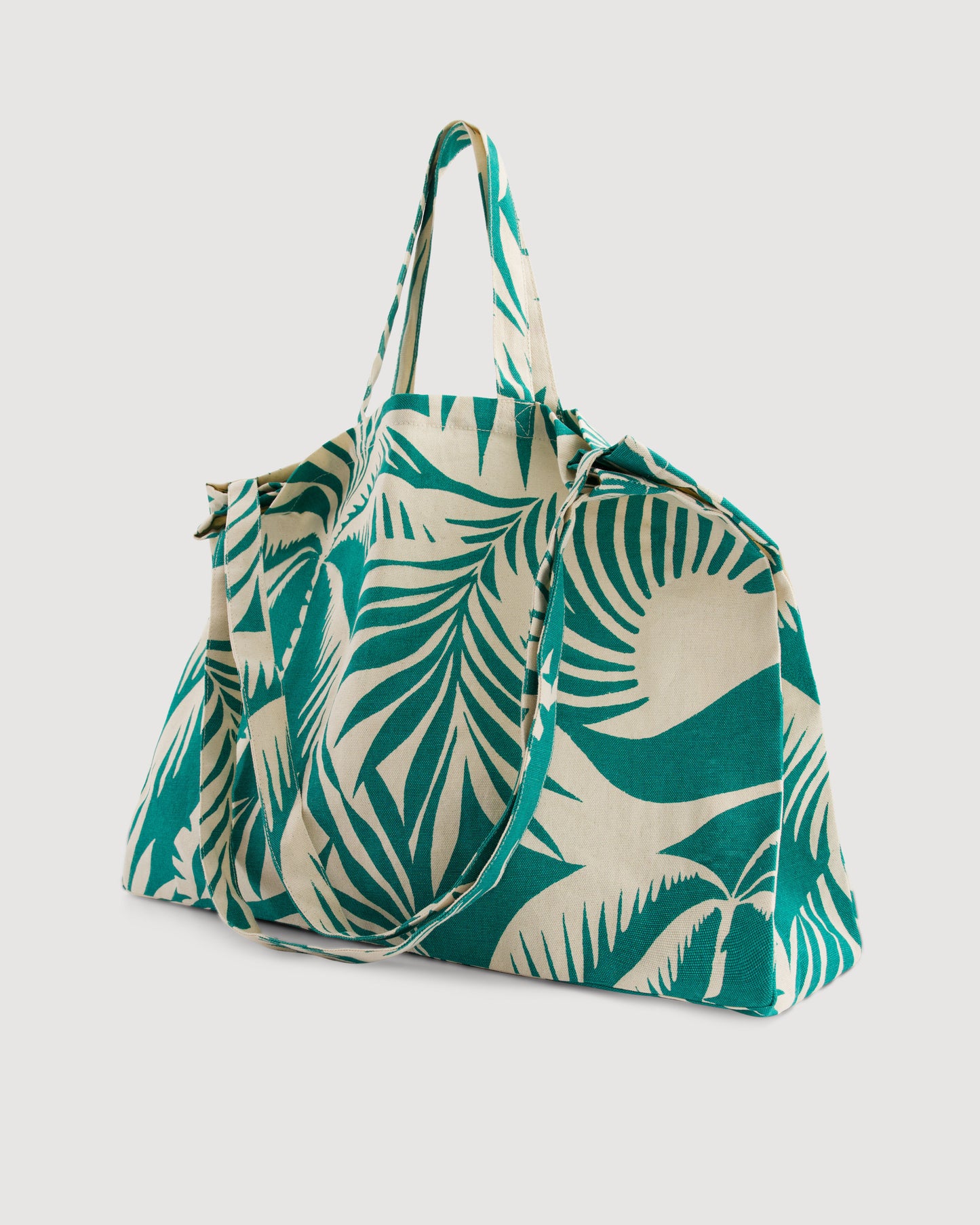 Sac Femme en Coton Imprimé Palmiers Vert