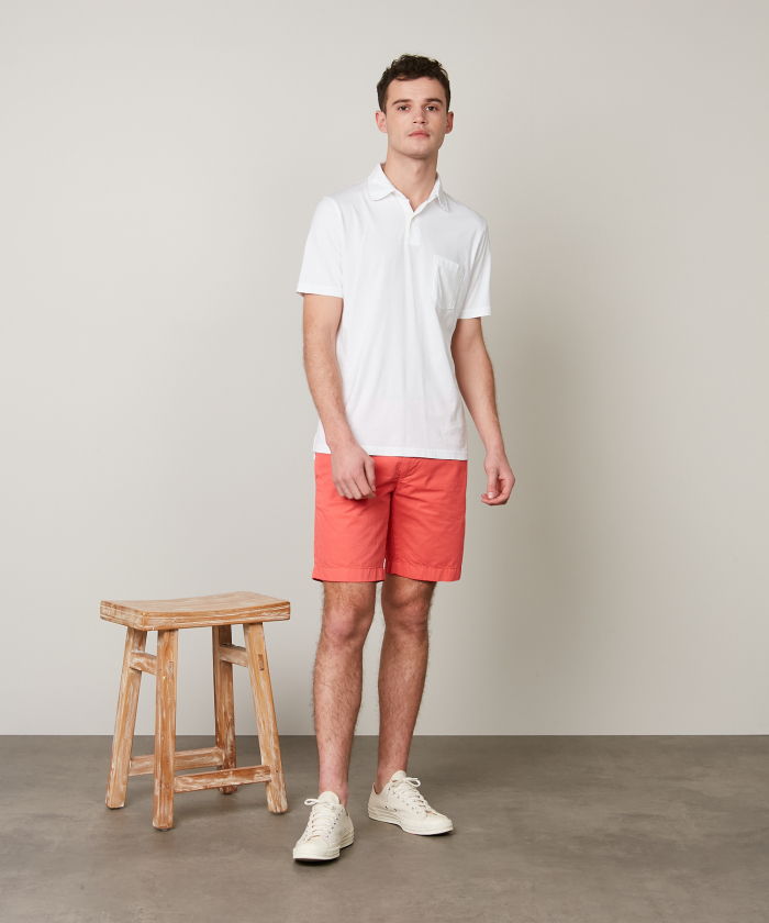 White short sleeves jersey polo 