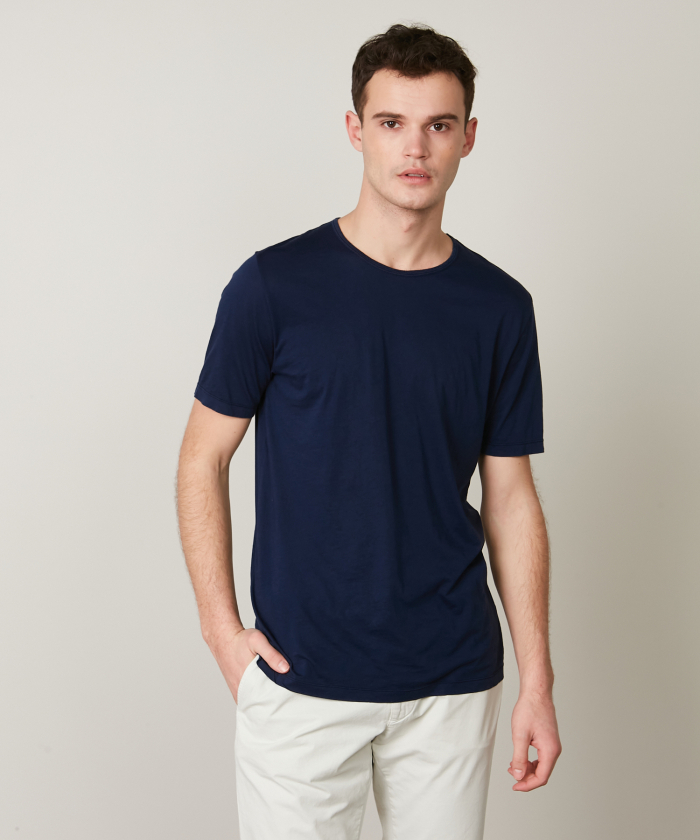 Navy Blue light cotton jersey Tee-shirt