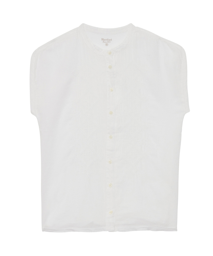 White embroidered double fabric Teala kids Shirt 