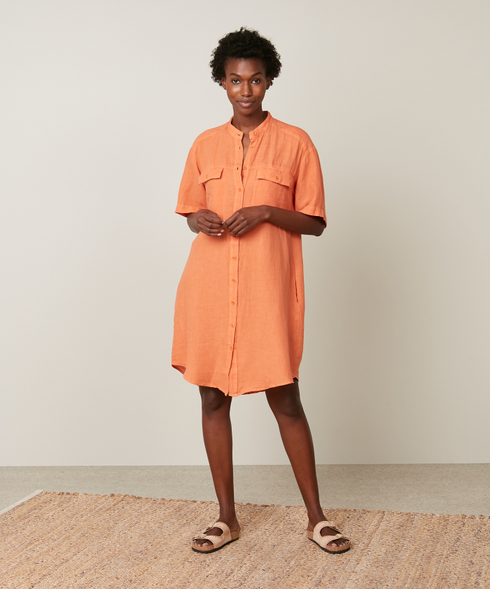 Orange linen Ritoyen Dress