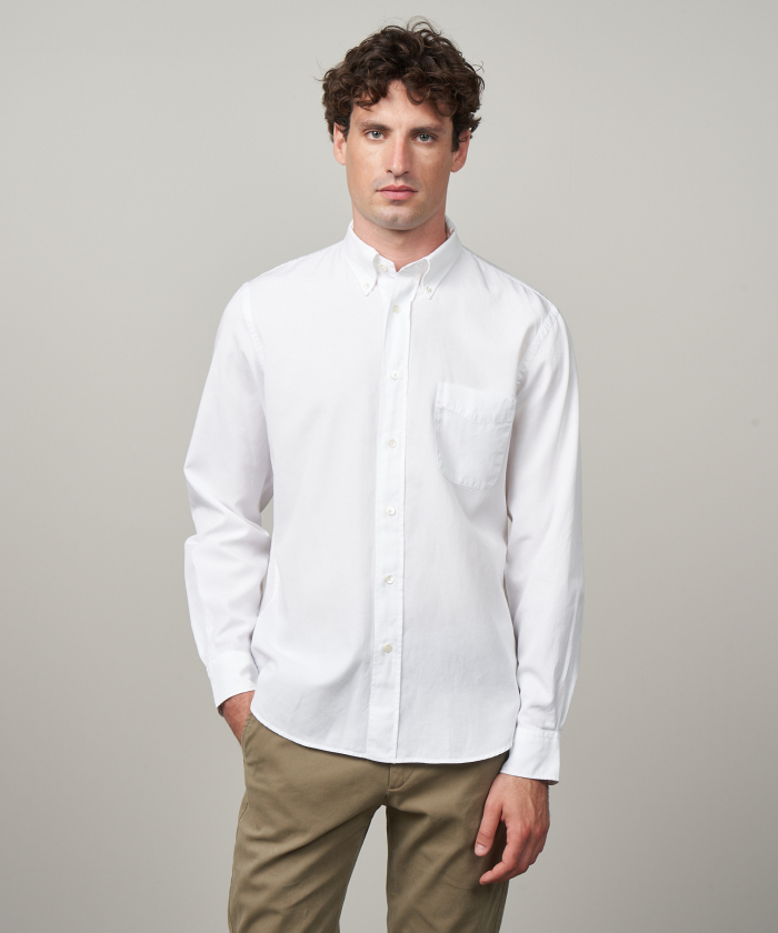 White tencel and cotton Pitt shirt