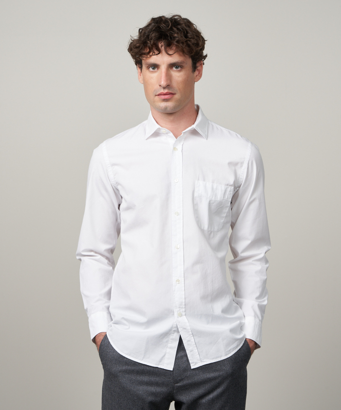 White twill Storm slim-fit shirt