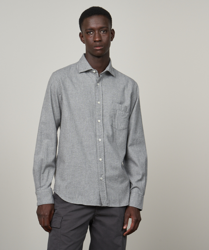Grey pin point flannel Paul shirt