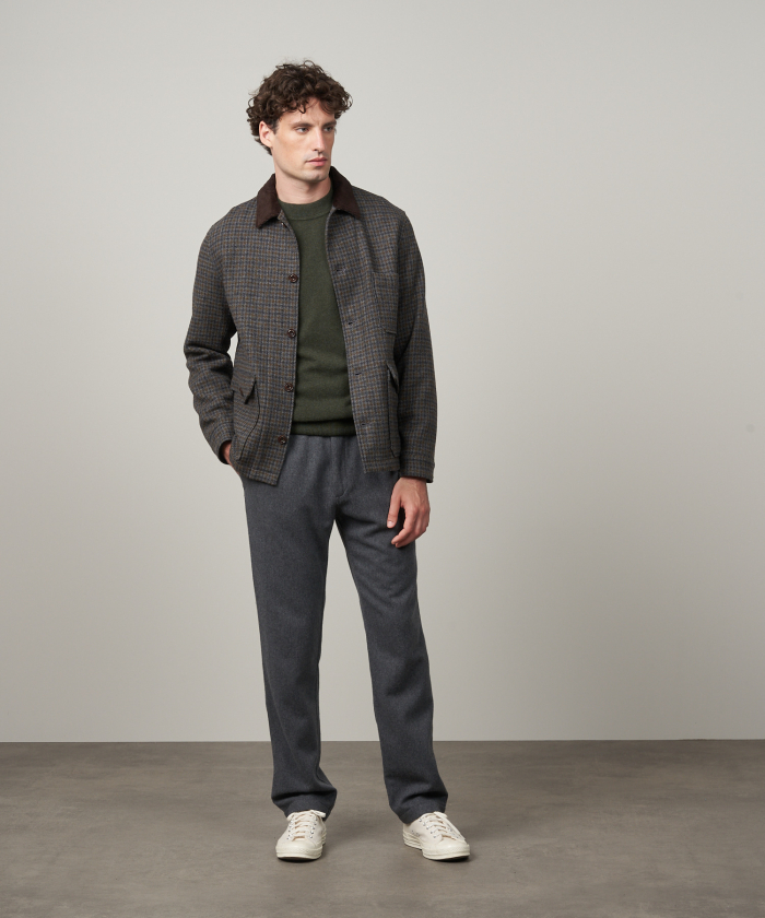 Grey recycled wool Tanker trousers